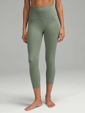 Lululemon 23” Olive Green High Rise Cropped Leggings Size 4